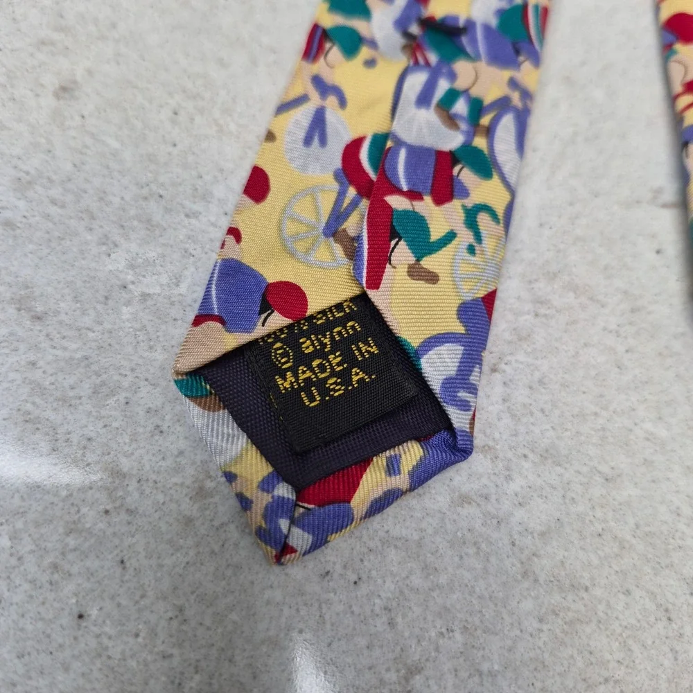 Alynn Necktie Tour De France Cycling Silk Yellow Mens
